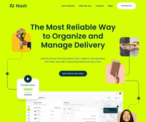 Nash - Reliable local delivery for any business - Landing design inspiration