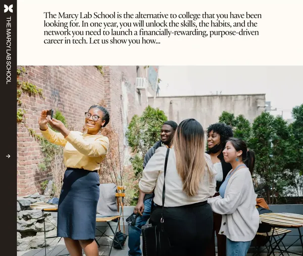 The Marcy Lab School - Landing design inspiration
