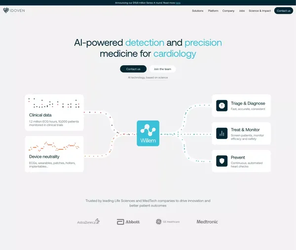 Idoven | AI-powered Cardiovascular Care - Landing design inspiration