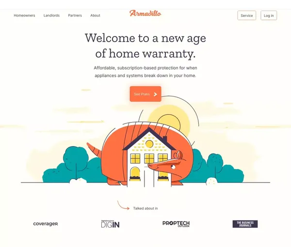 Armadillo Home Warranties | The New Age Home Warranty Plan - Landing design inspiration