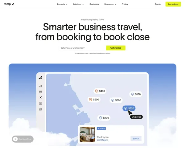 Corporate Travel Booking & Management Platform - Landing design inspiration