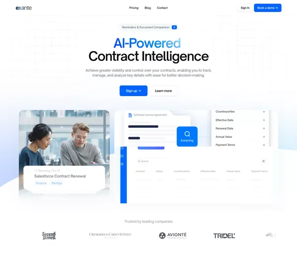 AI-Powered Contract Intelligence - Landing design inspiration