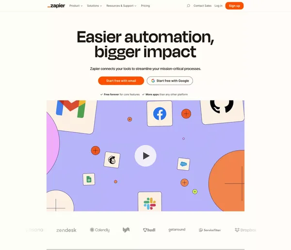 Zapier | Automation that moves you forward - Landing design inspiration