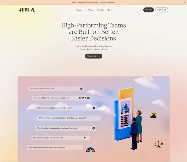 Jupi - Landing design inspiration