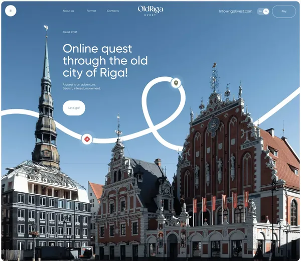 Old Riga KVEST - Landing design inspiration