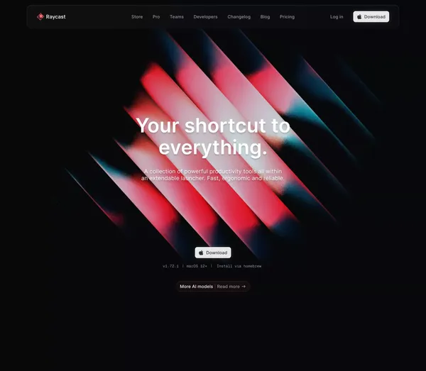 Raycast - Your shortcut to everything - Landing design inspiration