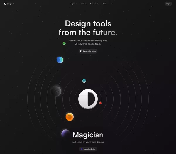 Diagram · Design tools from the future. - Landing design inspiration