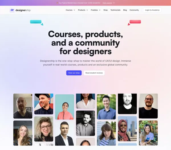 Designership | Become a Highly Demanded UX/UI Designer - Landing design inspiration