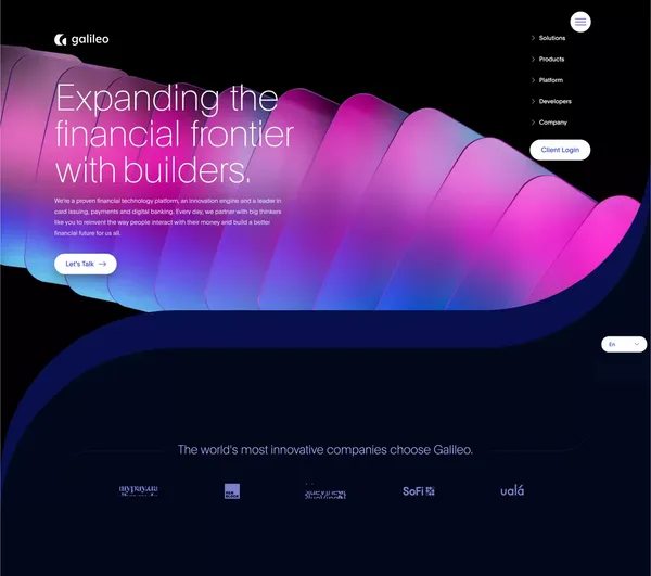 Galileo Financial Technology Platform | Banking, Fintech, APIs - Landing design inspiration