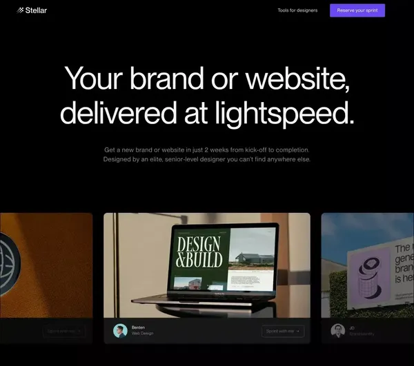 Stellar — Blazing fast design sprints - Landing design inspiration
