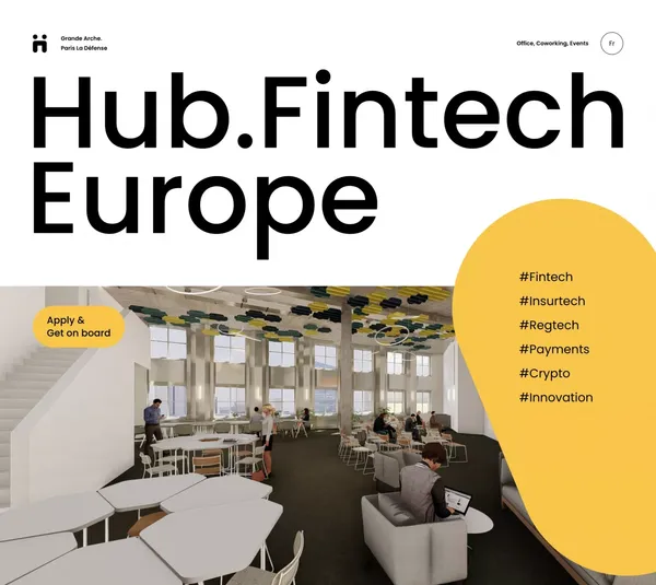 Hub Fintech Europe - Landing design inspiration
