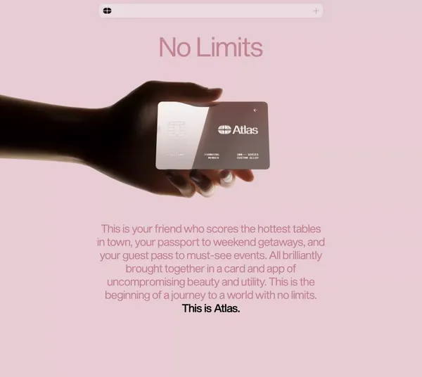 Atlas - Spending. Dining. Travel. - Landing design inspiration