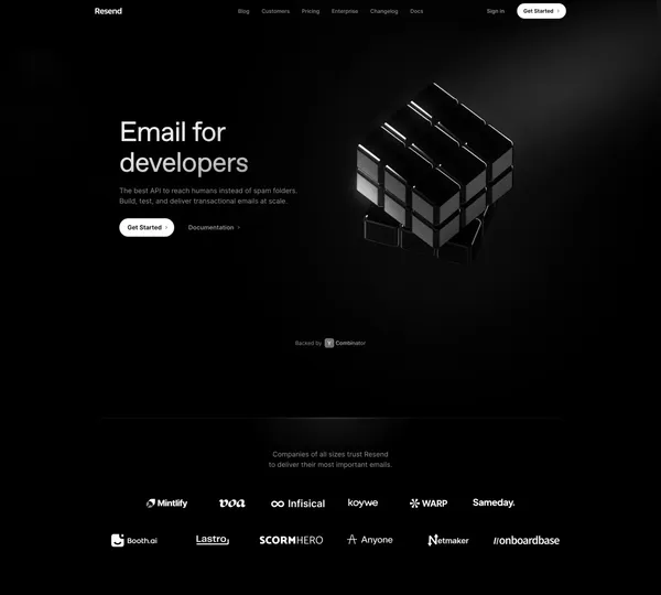 Resend - Landing design inspiration