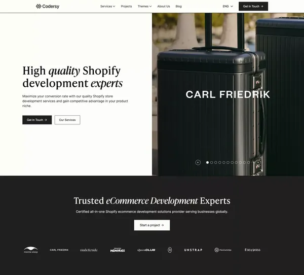 Shopify Plus Development  Agency - Custom Shopify Solutions - Landing design inspiration