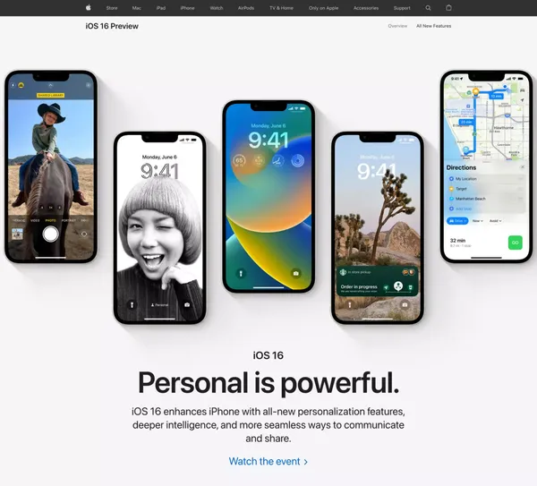 iOS 16 Preview - Apple - Landing design inspiration