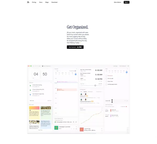 Making Today - Work Smarter, Not Scattered - Landing design inspiration