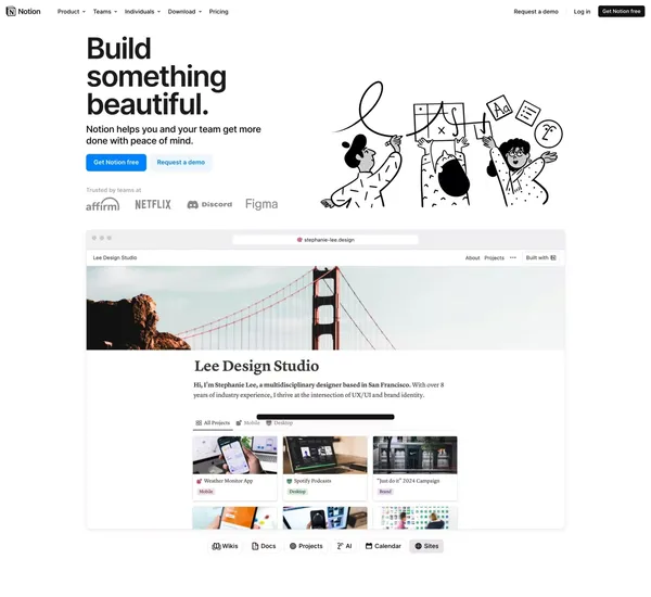 Your connected workspace for wiki, docs & projects | Notion - Landing design inspiration