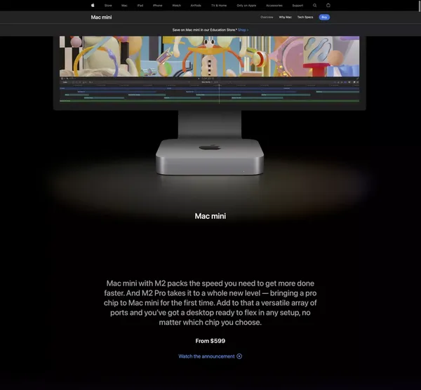 Mac mini - Apple - Landing design inspiration