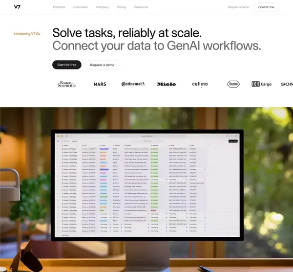 V7 Go | Automate Tasks at Scale with LLMs & Gen AI Workflows - Landing design inspiration