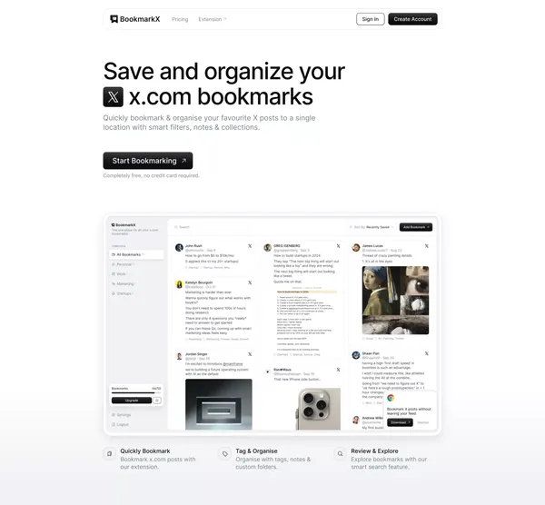 Bookmarkx - Landing design inspiration