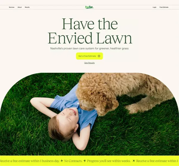Pure Turf LLC: Complete Lawn Care Services in Nashville, TN - Landing design inspiration