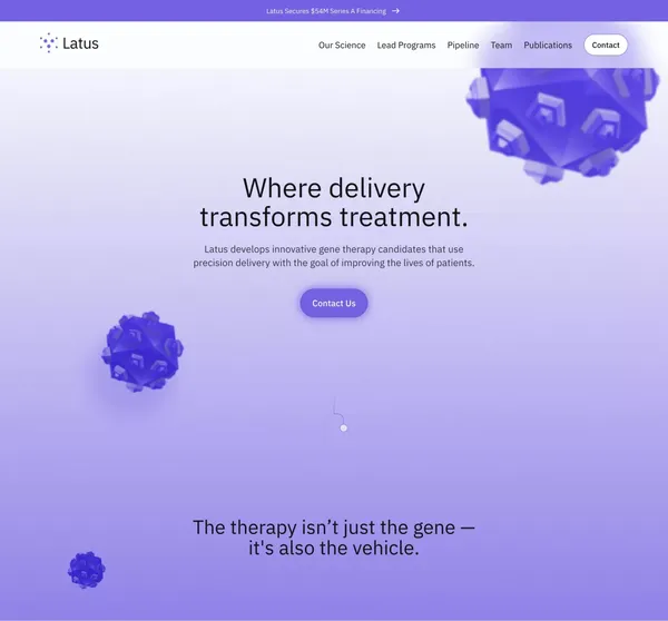 Latus | Where delivery transforms treatment. - Landing design inspiration