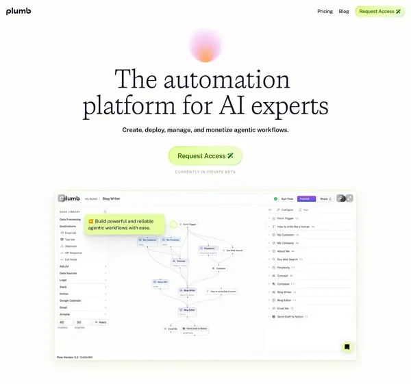Plumb - AI Automation - Landing design inspiration