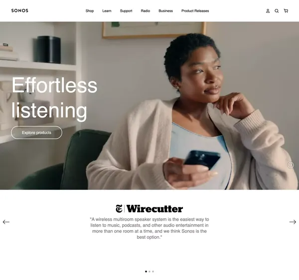 Sonos | Wireless Speakers and Home Sound Systems - Landing design inspiration