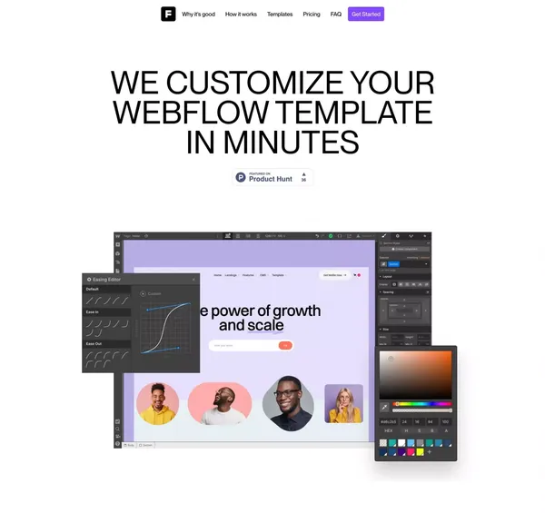 FixFlow — Reliable, premium, and creative customizations for your Webflow projects and templates - Landing design inspiration