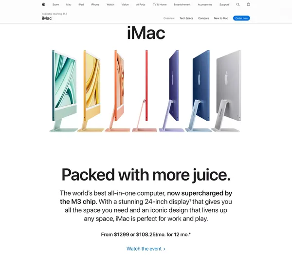 iMac - Apple - Landing design inspiration