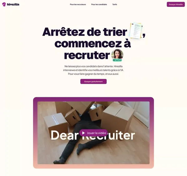 Hirezilla - Landing design inspiration