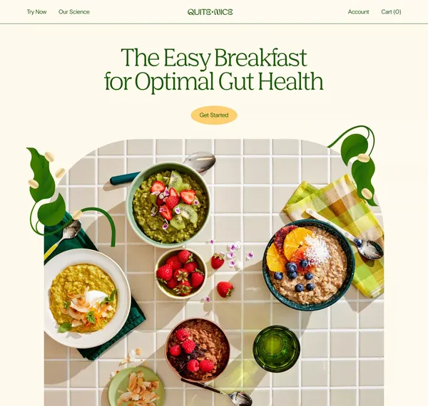 QUITE NICE | Gut-Friendliest Breakfast Oats with Gentle Fiber - Landing design inspiration