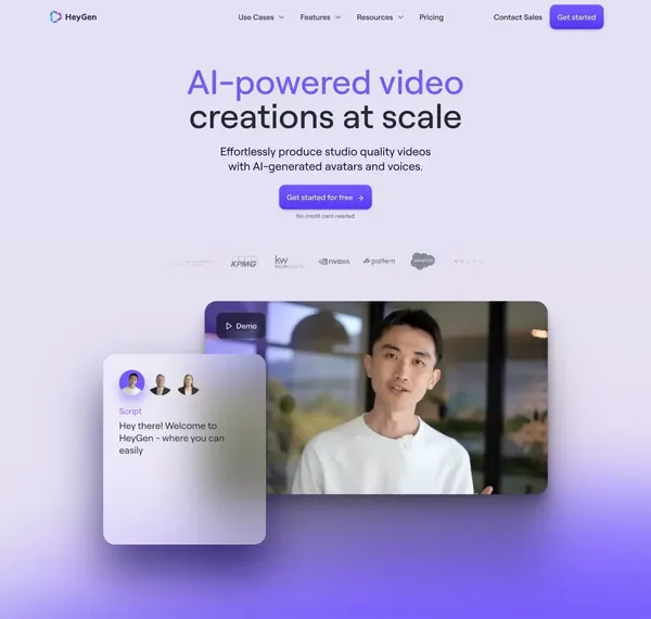 HeyGen - AI Video Generator - Landing design inspiration