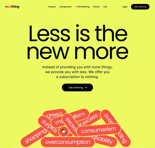 Get Nothing - Landing design inspiration