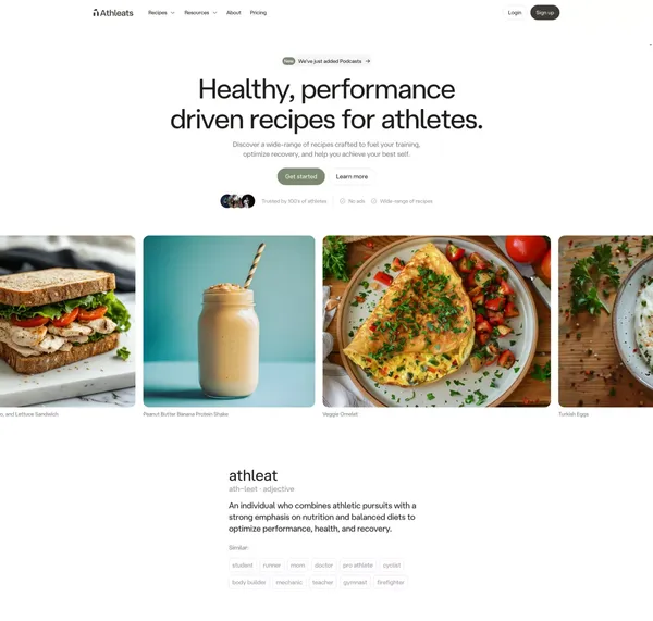 Athleats | Fuel Your Body with Easy & Healthy Recipes - Other design inspiration