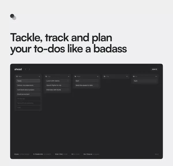 Ahead - simply crafted to get shit done - Landing design inspiration