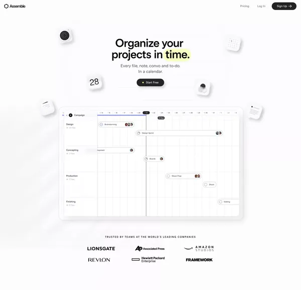 Assemble - Landing design inspiration