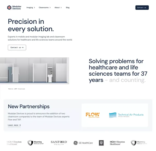 Mobile Imaging Labs and Cleanrooms | Modular Devices - Landing design inspiration