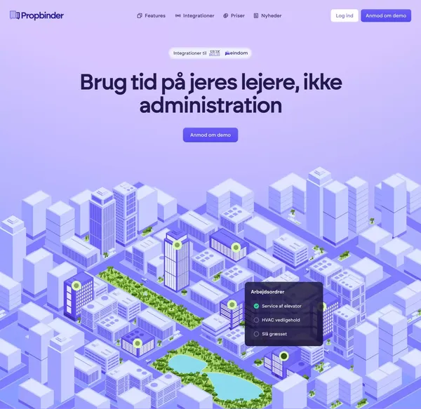 Propbinder - Den moderne ejendomsplatform - Landing design inspiration