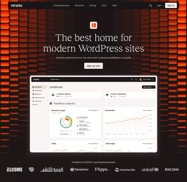 Kinsta® - The best home for modern WordPress sites - Landing design inspiration