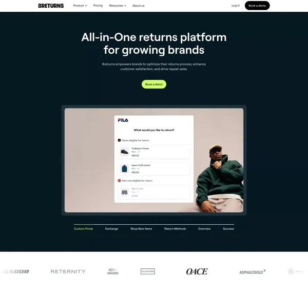 8returns: Smart returns management, loyal customers - Landing design inspiration