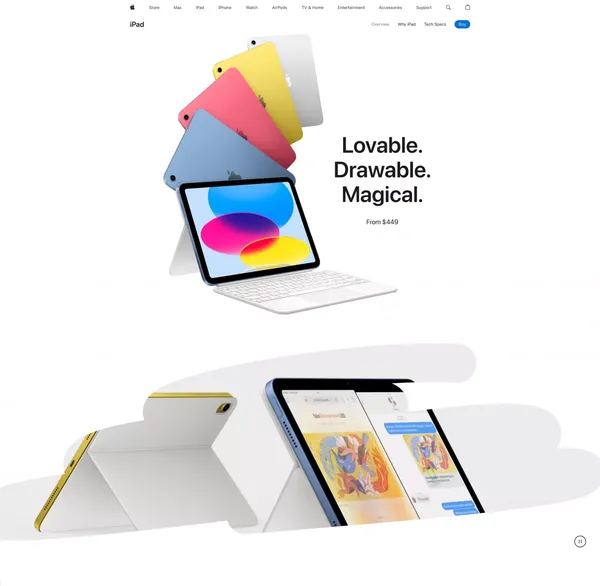 iPad 10.9-inch (10th generation) - Apple - Landing design inspiration