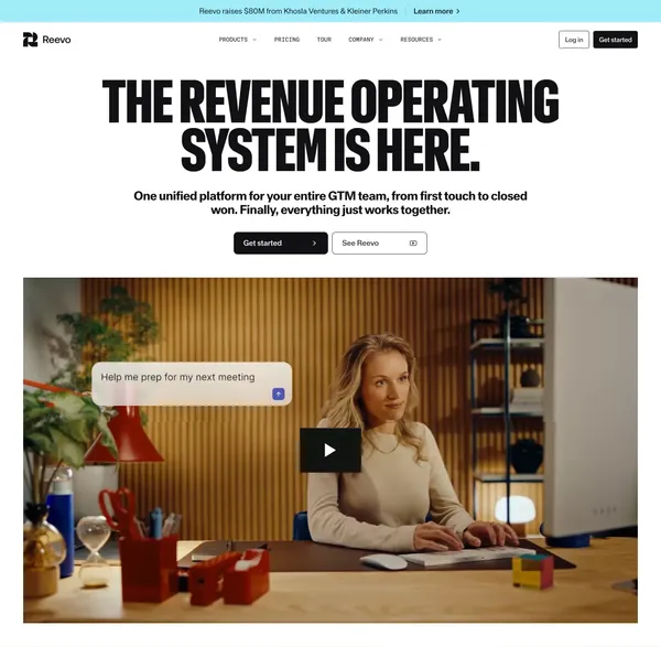 Reevo | The AI-native Revenue Operating System for GTM Teams - Landing design inspiration