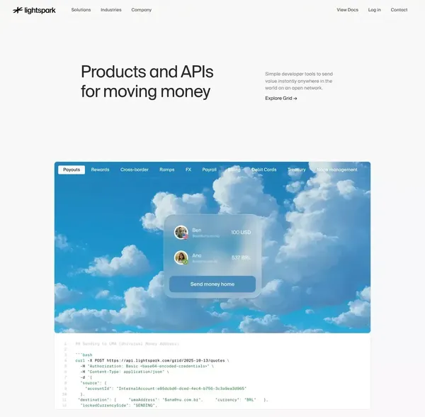 Global Payments Platform for Instant Bitcoin Transfers - Landing design inspiration