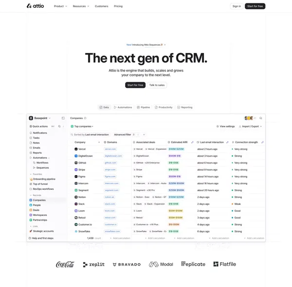Attio: Customer relationship magic - Landing design inspiration