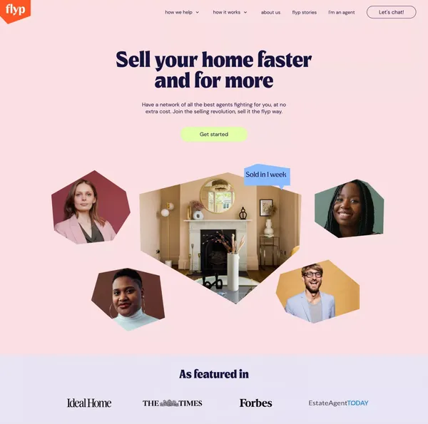 Sell your home faster and for more with flyp | flyp - Landing design inspiration