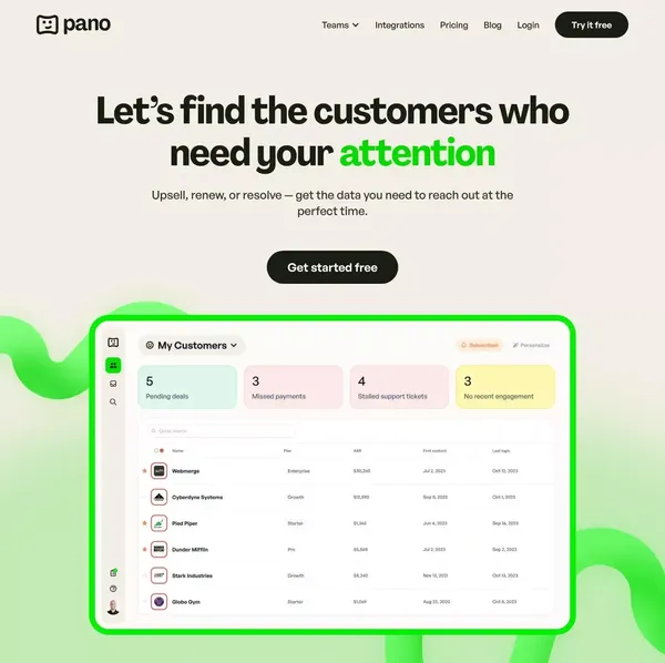 Pano - Landing design inspiration