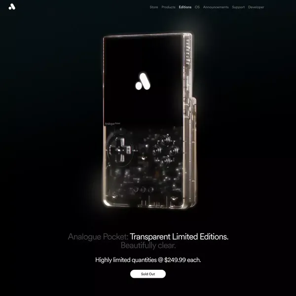 Pocket Transparent - Analogue - Landing design inspiration
