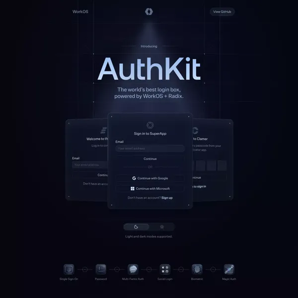 AuthKit by WorkOS - Landing design inspiration