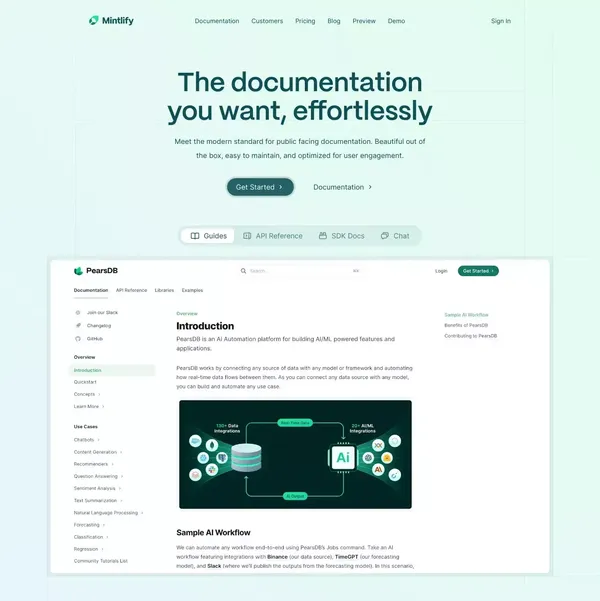 Mintlify - The modern standard for documentation - Landing design inspiration